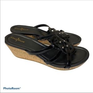 Cole Haan Shayla Thong Cork Wedge Sandal Size 9B